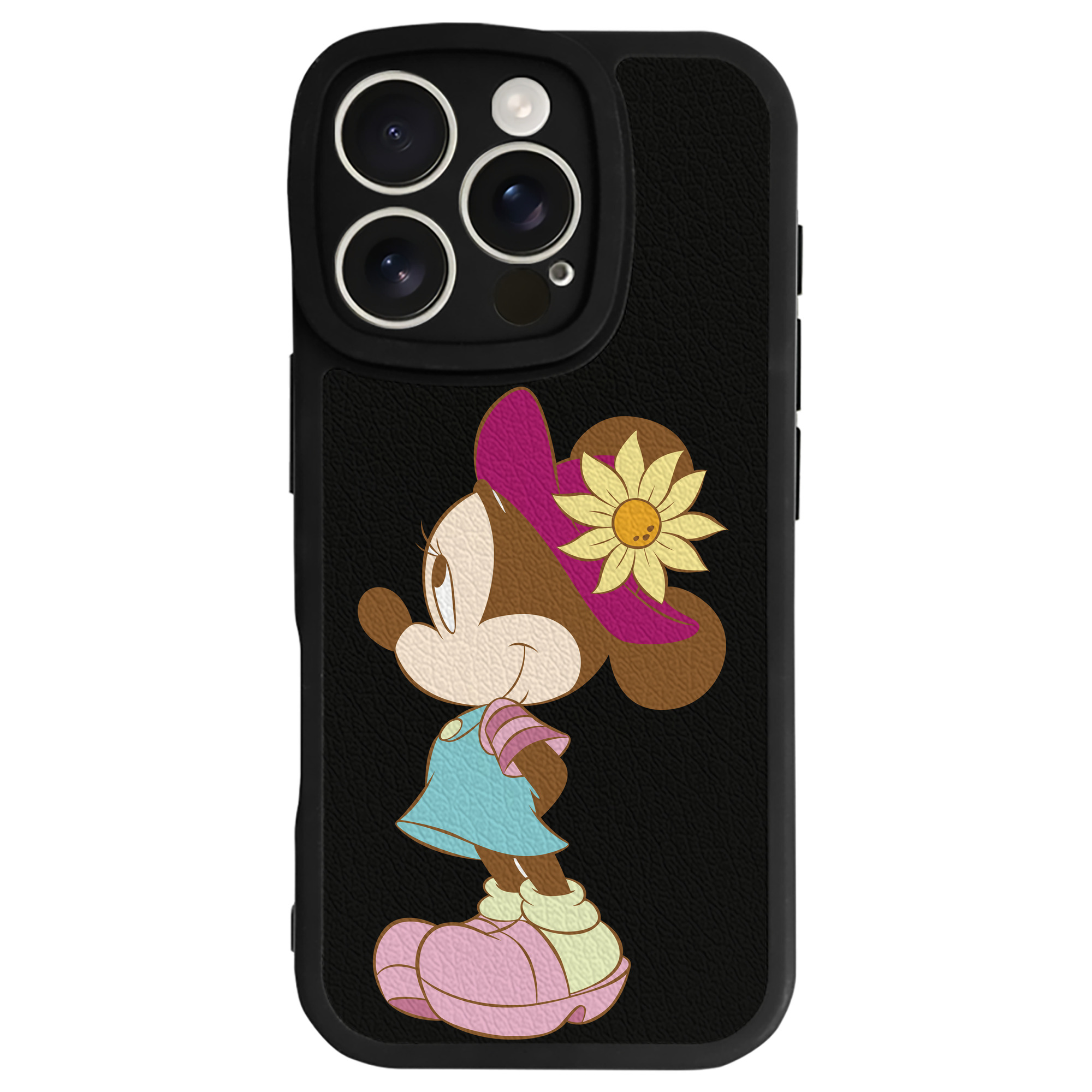 （画像用） ミッキーマウス Mickey Mouse 【iPhone 16シリーズ対応】シリコンスマホケース（レザー調） 材質：シリコン